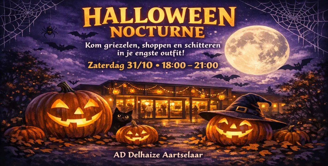 Halloween Nocturne bij Delhaize Aartselaar — zaterdag 31 oktober, van 18 tot 21 uur